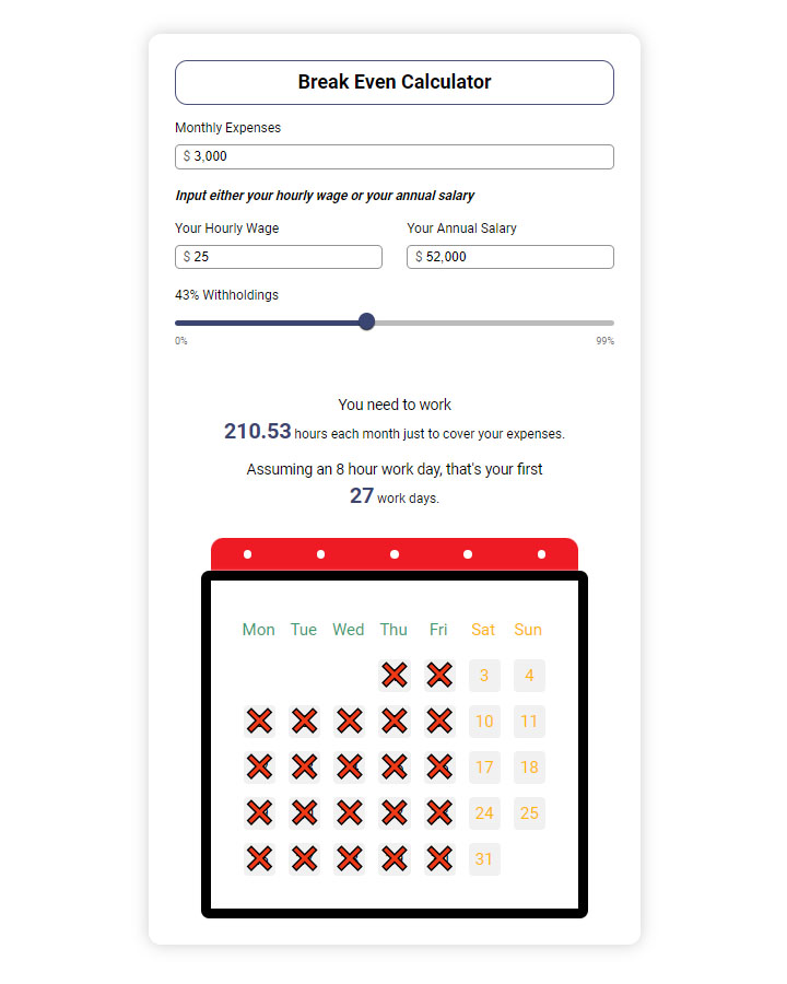 Break Even Calculator Preview-1