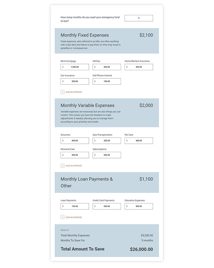 Emergency fund calculator preview-2